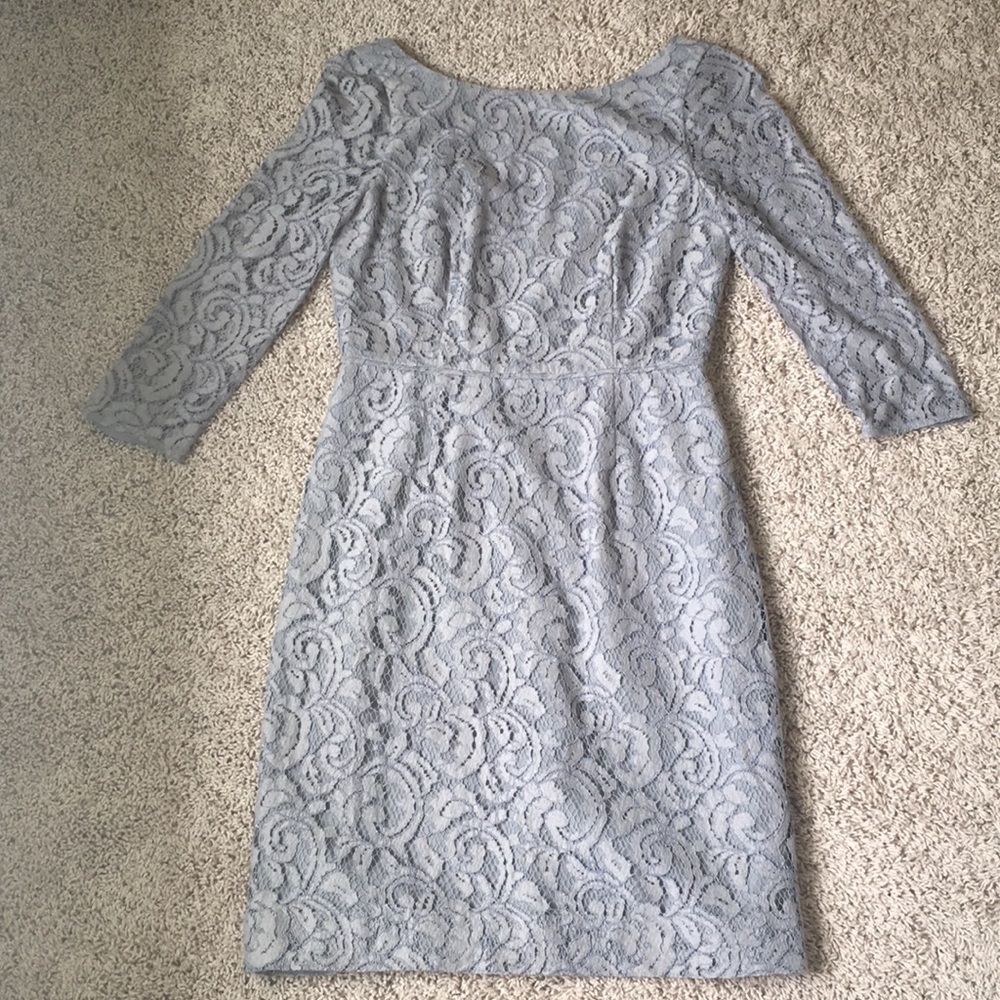 Gray JCrew lace overlay dress